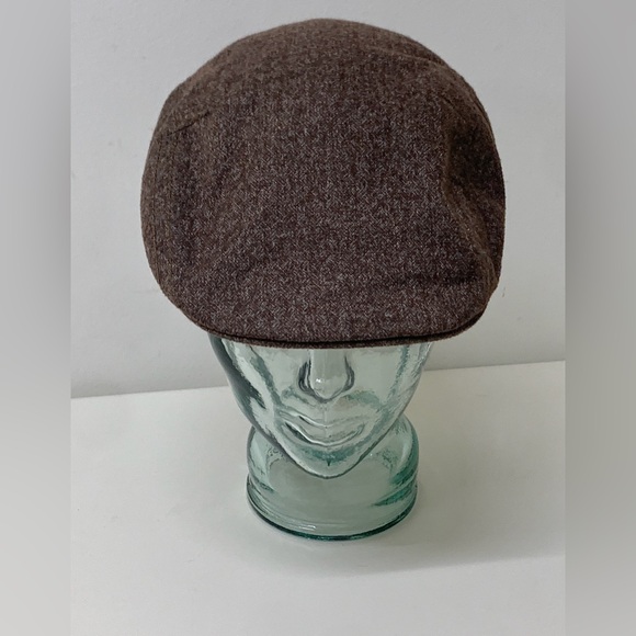 Men's Large Fitted Goorin Bros Brown Heather Flat Cap Hat - Picture 2 of 16